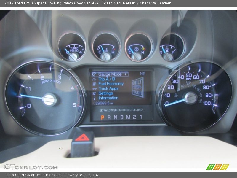 Green Gem Metallic / Chaparral Leather 2012 Ford F250 Super Duty King Ranch Crew Cab 4x4