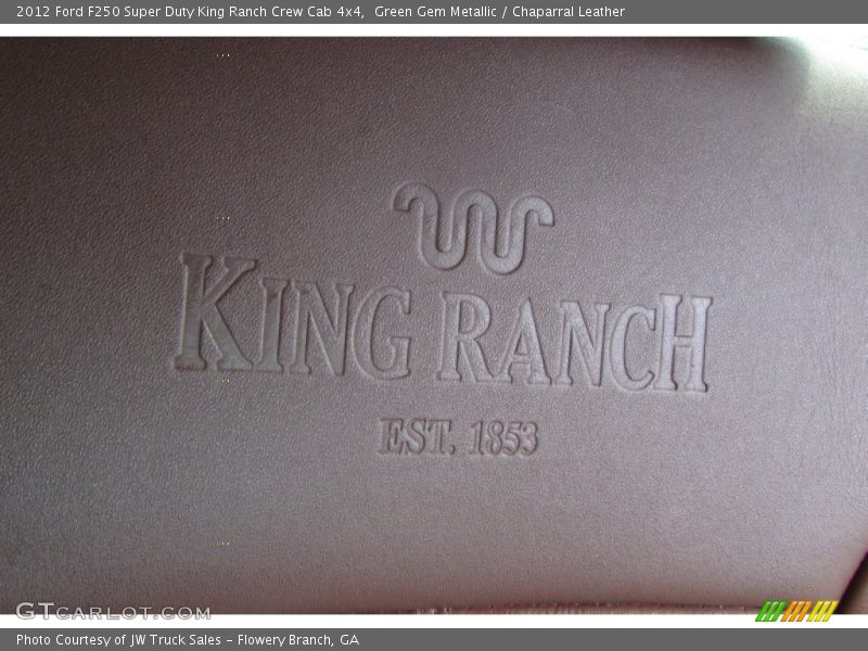 Green Gem Metallic / Chaparral Leather 2012 Ford F250 Super Duty King Ranch Crew Cab 4x4