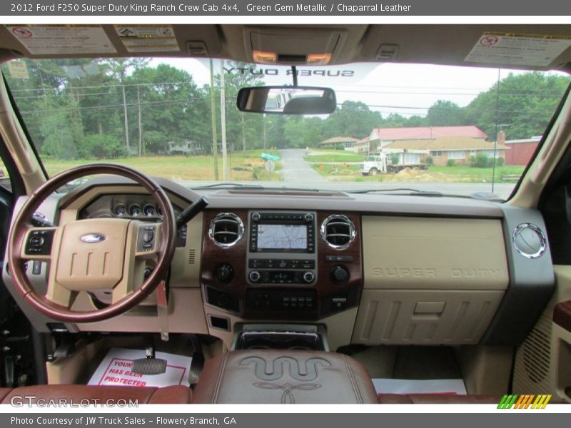 Green Gem Metallic / Chaparral Leather 2012 Ford F250 Super Duty King Ranch Crew Cab 4x4