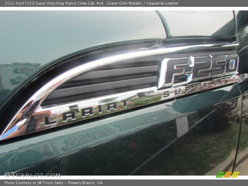 Green Gem Metallic / Chaparral Leather 2012 Ford F250 Super Duty King Ranch Crew Cab 4x4