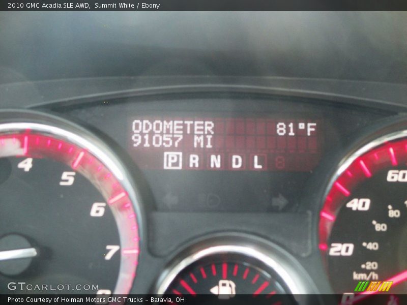 Summit White / Ebony 2010 GMC Acadia SLE AWD