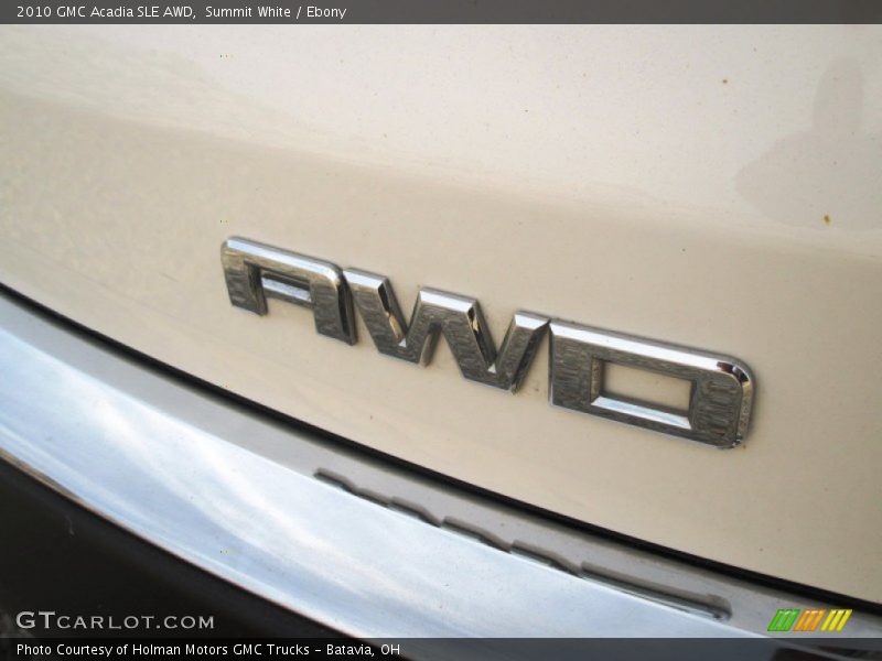 Summit White / Ebony 2010 GMC Acadia SLE AWD