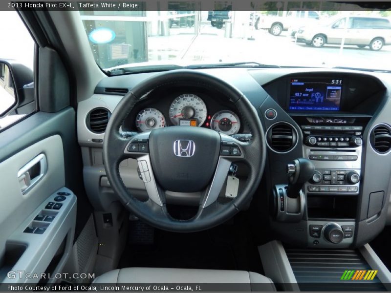 Taffeta White / Beige 2013 Honda Pilot EX-L