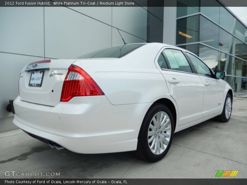 White Platinum Tri-Coat / Medium Light Stone 2012 Ford Fusion Hybrid