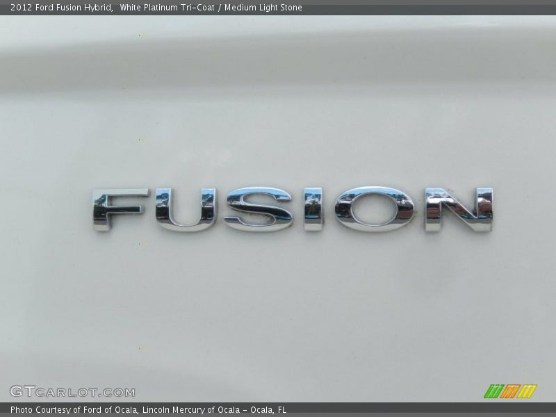 White Platinum Tri-Coat / Medium Light Stone 2012 Ford Fusion Hybrid