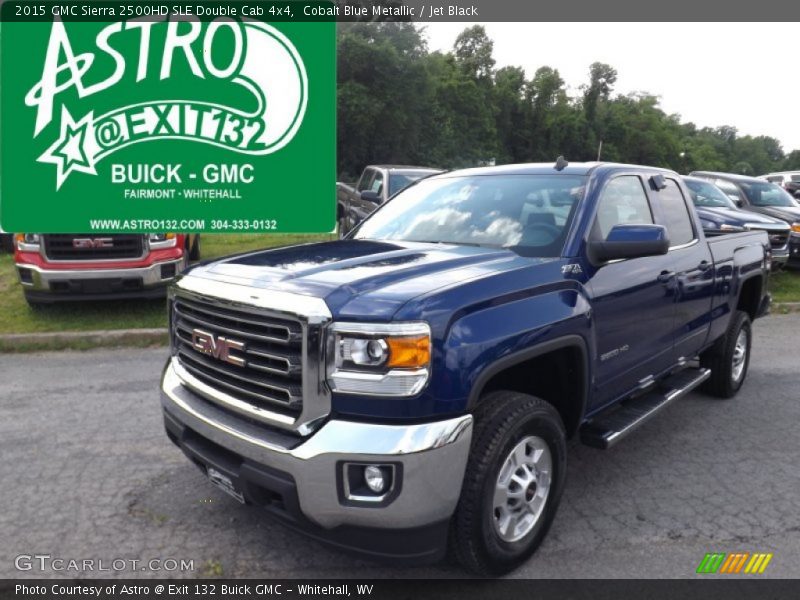 Cobalt Blue Metallic / Jet Black 2015 GMC Sierra 2500HD SLE Double Cab 4x4