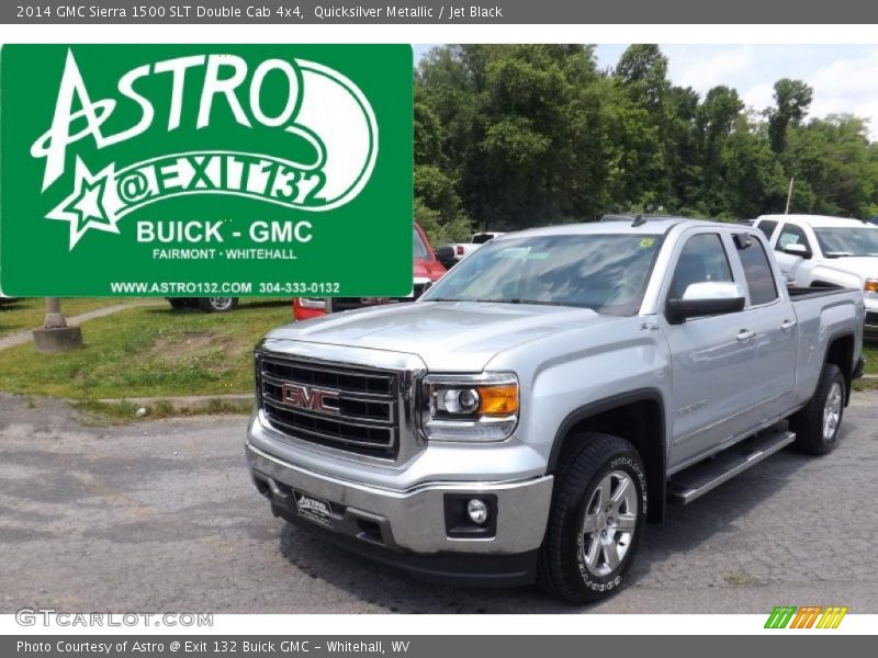 Quicksilver Metallic / Jet Black 2014 GMC Sierra 1500 SLT Double Cab 4x4