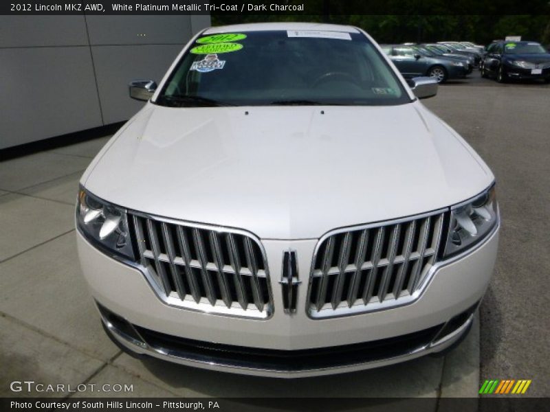 White Platinum Metallic Tri-Coat / Dark Charcoal 2012 Lincoln MKZ AWD