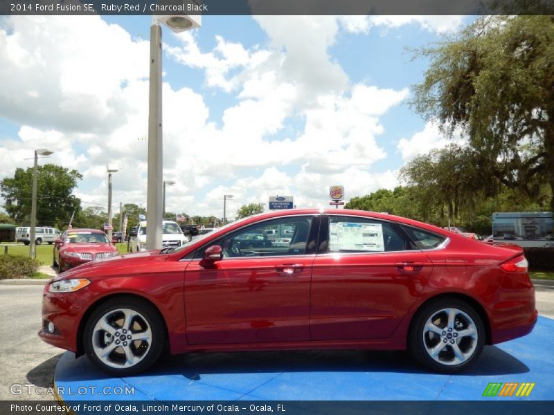 Ruby Red / Charcoal Black 2014 Ford Fusion SE