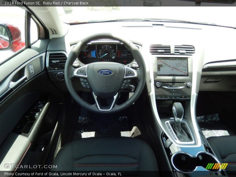 Ruby Red / Charcoal Black 2014 Ford Fusion SE