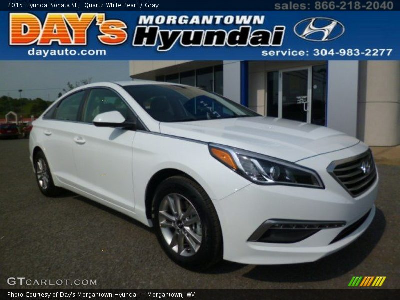 Quartz White Pearl / Gray 2015 Hyundai Sonata SE