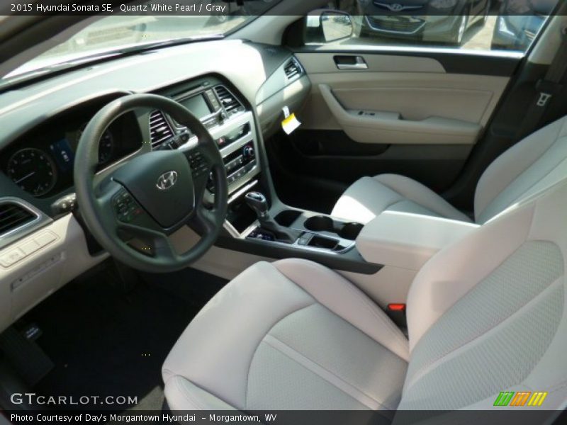Quartz White Pearl / Gray 2015 Hyundai Sonata SE