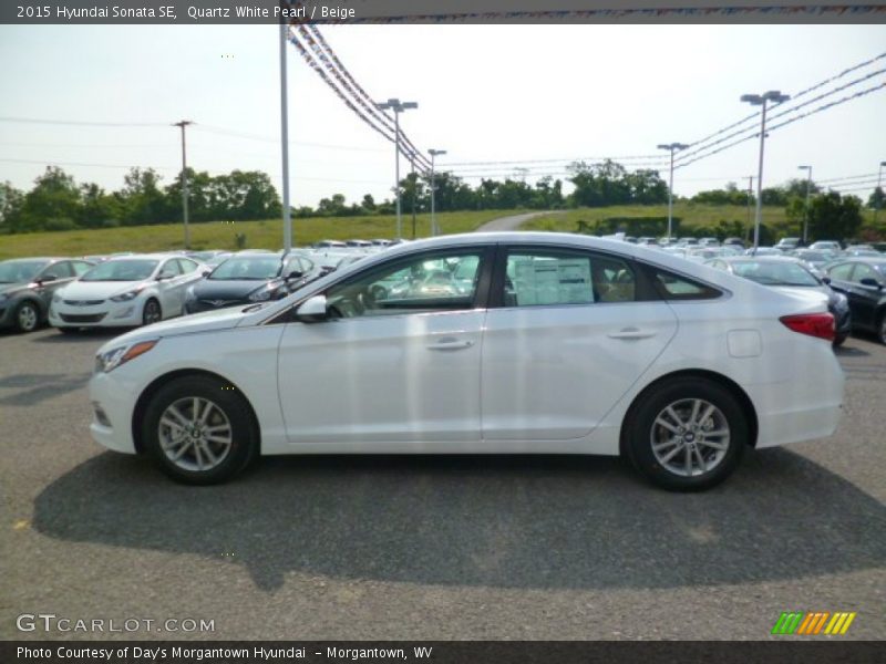 Quartz White Pearl / Beige 2015 Hyundai Sonata SE