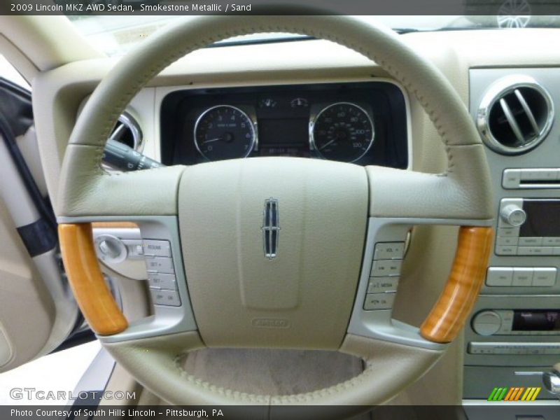 Smokestone Metallic / Sand 2009 Lincoln MKZ AWD Sedan