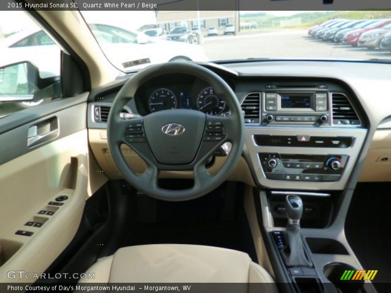 Quartz White Pearl / Beige 2015 Hyundai Sonata SE