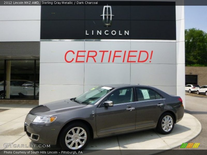 Sterling Gray Metallic / Dark Charcoal 2012 Lincoln MKZ AWD