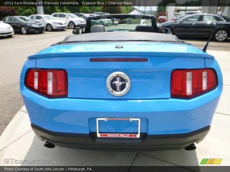 Grabber Blue / Charcoal Black 2011 Ford Mustang V6 Premium Convertible