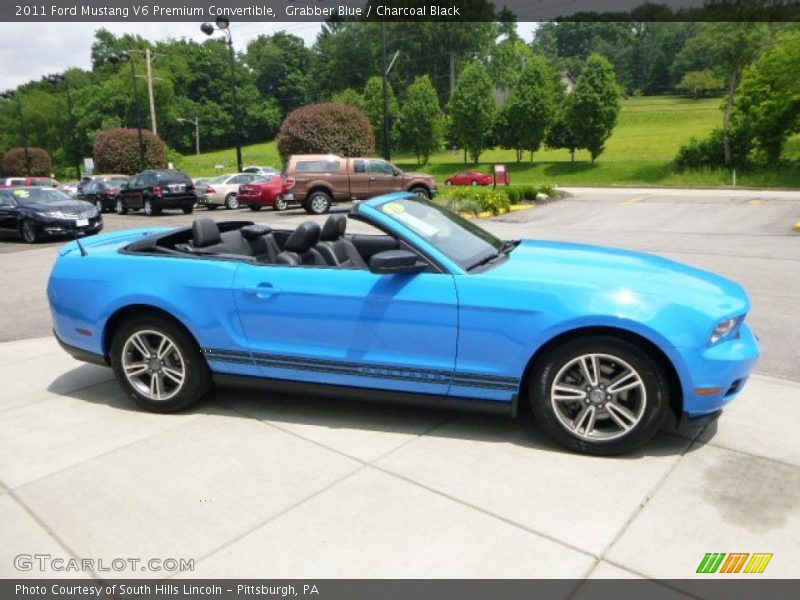 Grabber Blue / Charcoal Black 2011 Ford Mustang V6 Premium Convertible