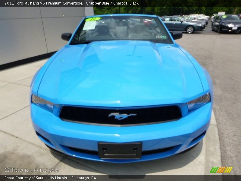 Grabber Blue / Charcoal Black 2011 Ford Mustang V6 Premium Convertible