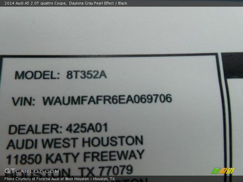 Daytona Gray Pearl Effect / Black 2014 Audi A5 2.0T quattro Coupe