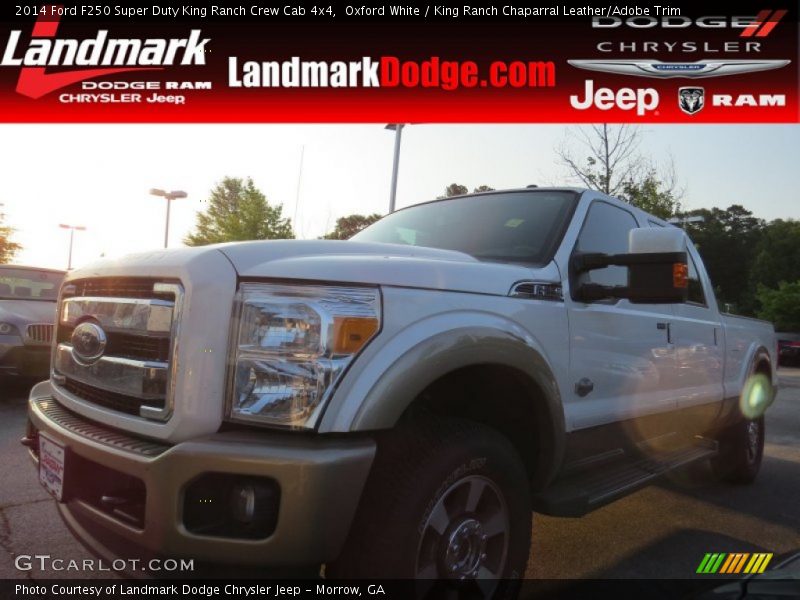 Oxford White / King Ranch Chaparral Leather/Adobe Trim 2014 Ford F250 Super Duty King Ranch Crew Cab 4x4