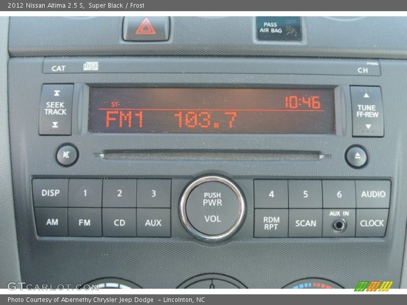 Super Black / Frost 2012 Nissan Altima 2.5 S