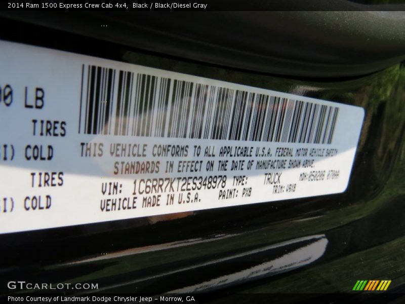 Black / Black/Diesel Gray 2014 Ram 1500 Express Crew Cab 4x4