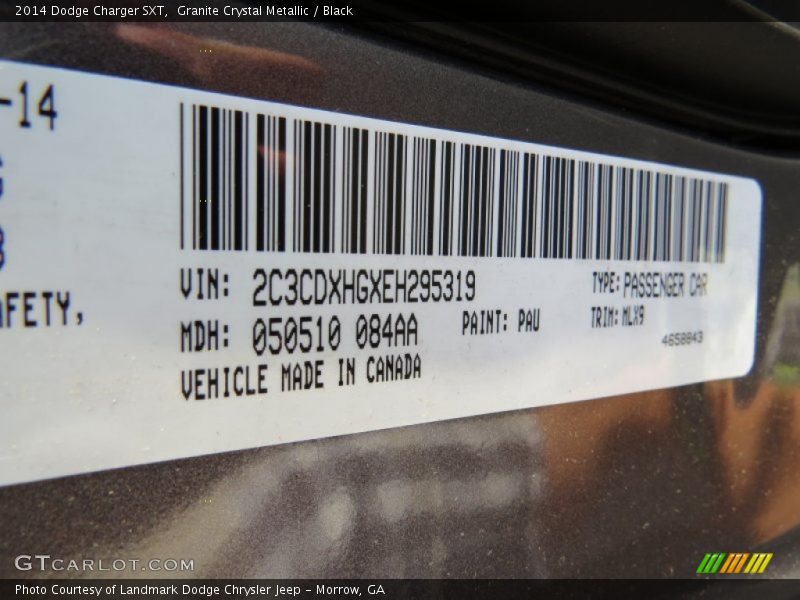 Granite Crystal Metallic / Black 2014 Dodge Charger SXT