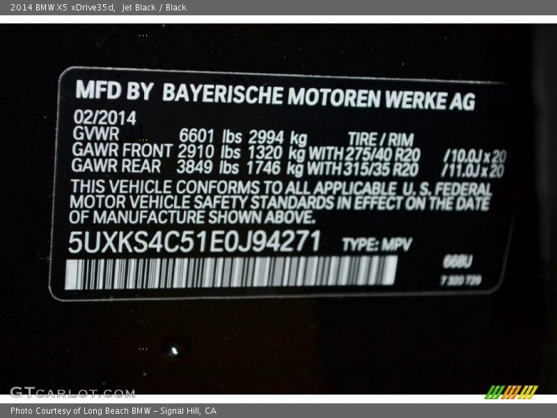 Jet Black / Black 2014 BMW X5 xDrive35d