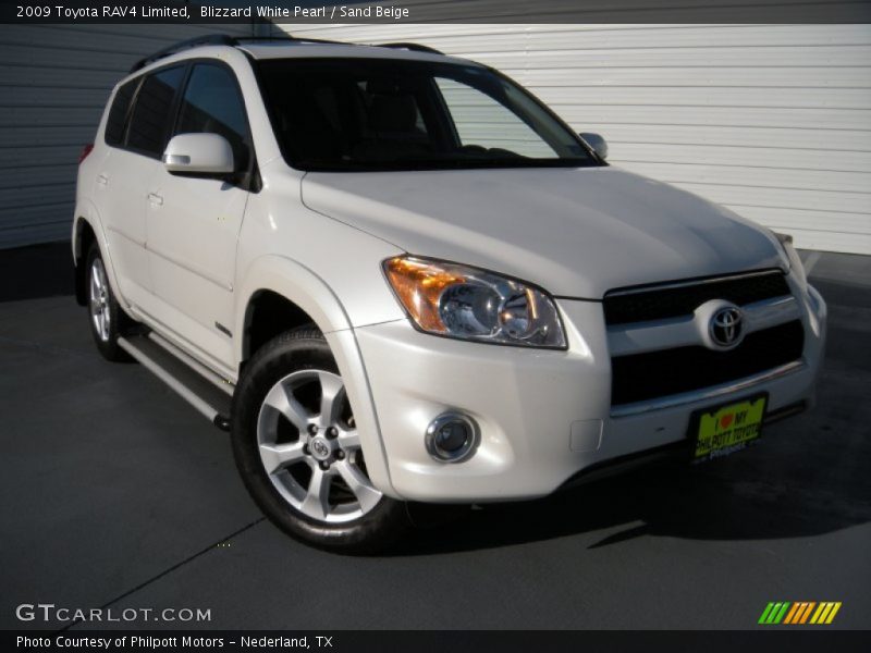 Blizzard White Pearl / Sand Beige 2009 Toyota RAV4 Limited