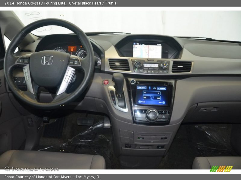 Crystal Black Pearl / Truffle 2014 Honda Odyssey Touring Elite