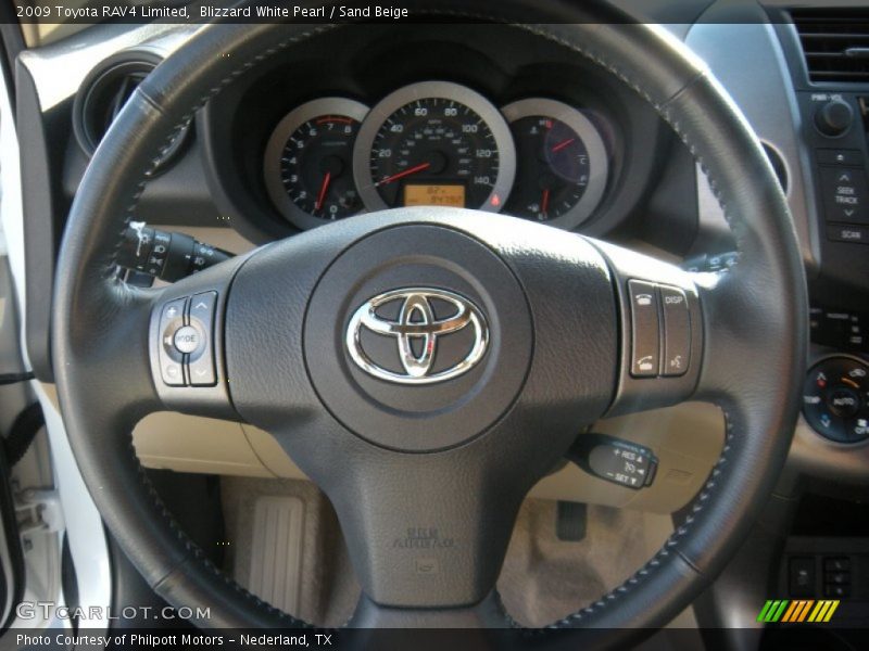 Blizzard White Pearl / Sand Beige 2009 Toyota RAV4 Limited