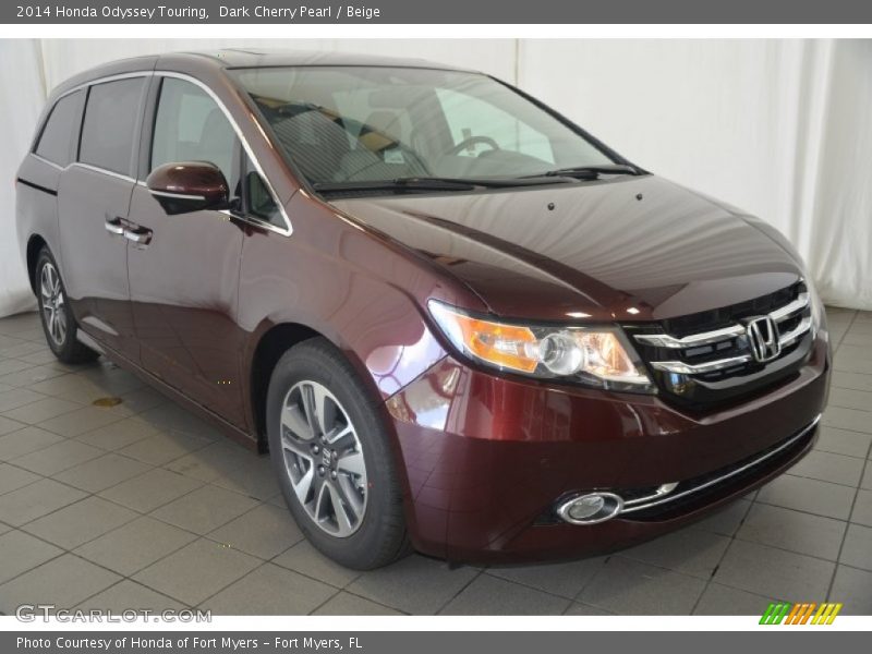 Dark Cherry Pearl / Beige 2014 Honda Odyssey Touring