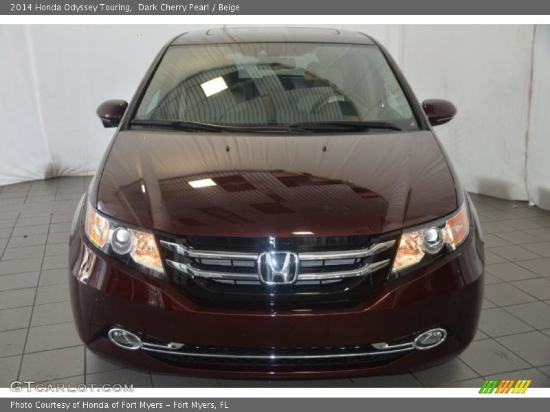 Dark Cherry Pearl / Beige 2014 Honda Odyssey Touring