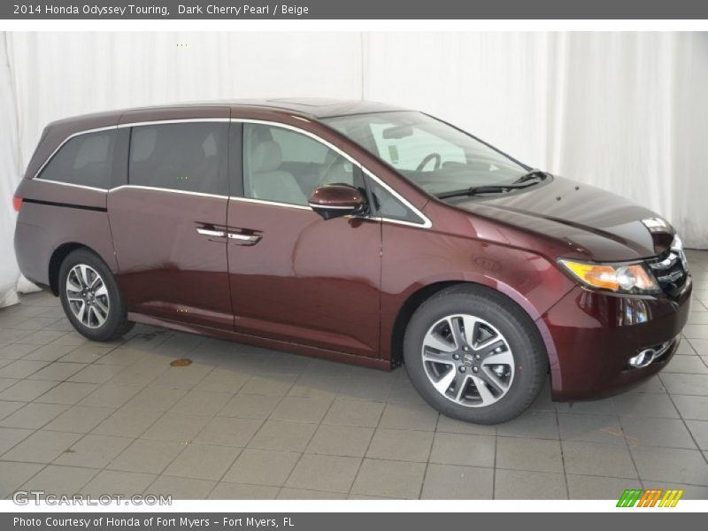 Dark Cherry Pearl / Beige 2014 Honda Odyssey Touring