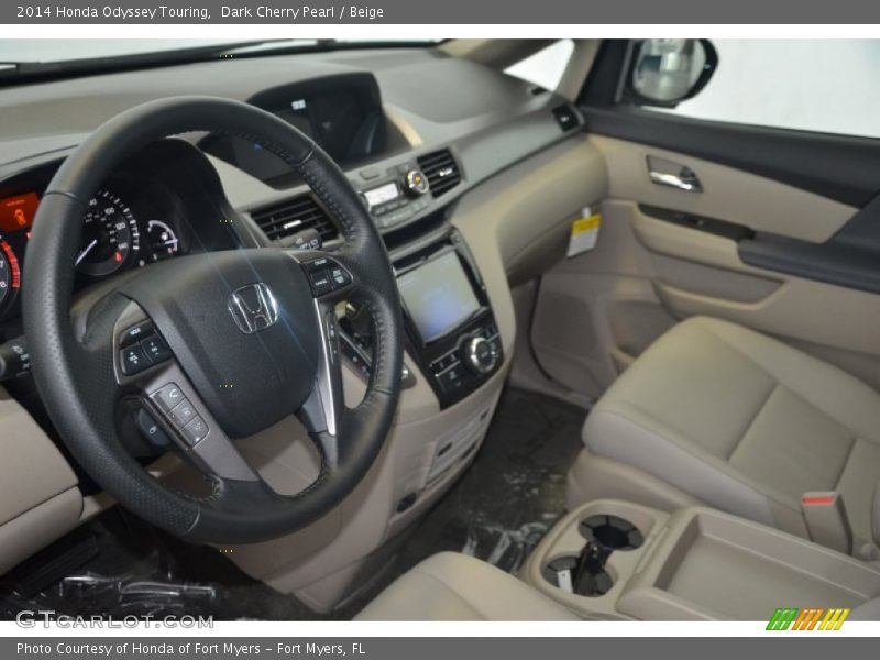Dark Cherry Pearl / Beige 2014 Honda Odyssey Touring