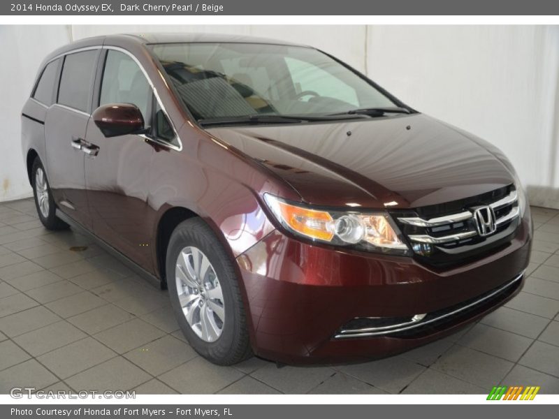 Dark Cherry Pearl / Beige 2014 Honda Odyssey EX