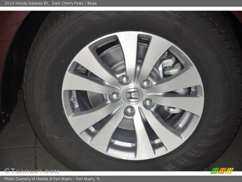 Dark Cherry Pearl / Beige 2014 Honda Odyssey EX
