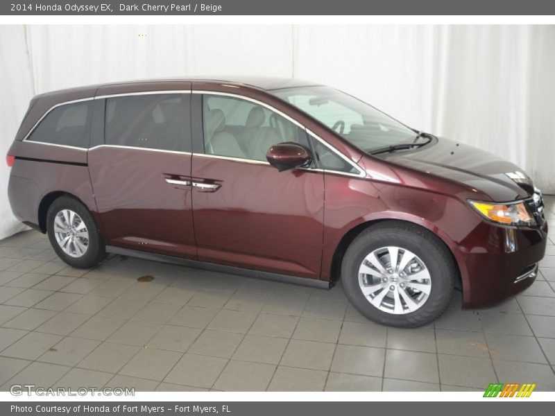 Dark Cherry Pearl / Beige 2014 Honda Odyssey EX