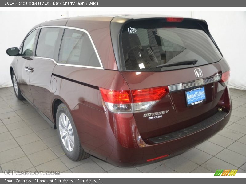Dark Cherry Pearl / Beige 2014 Honda Odyssey EX
