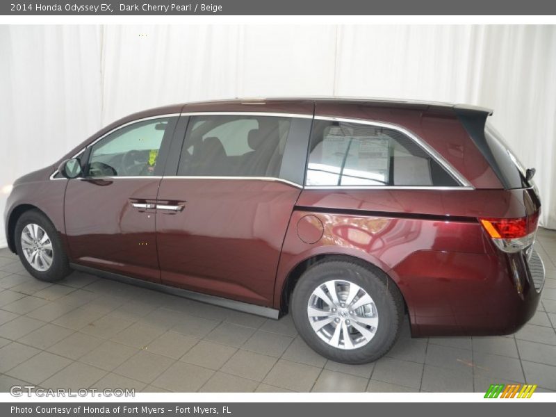 Dark Cherry Pearl / Beige 2014 Honda Odyssey EX