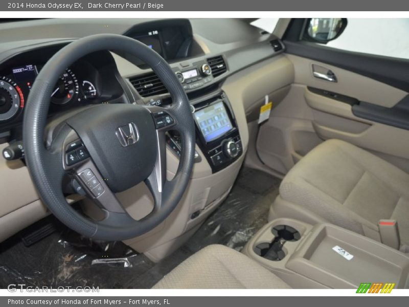 Dark Cherry Pearl / Beige 2014 Honda Odyssey EX