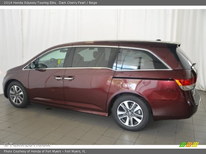 Dark Cherry Pearl / Beige 2014 Honda Odyssey Touring Elite