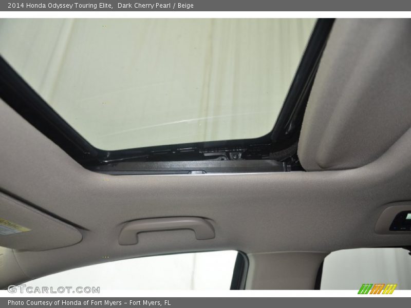 Dark Cherry Pearl / Beige 2014 Honda Odyssey Touring Elite