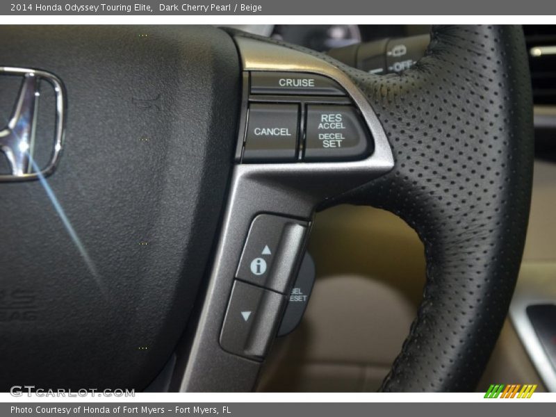Dark Cherry Pearl / Beige 2014 Honda Odyssey Touring Elite