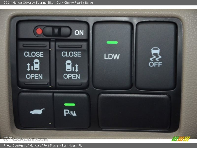 Dark Cherry Pearl / Beige 2014 Honda Odyssey Touring Elite