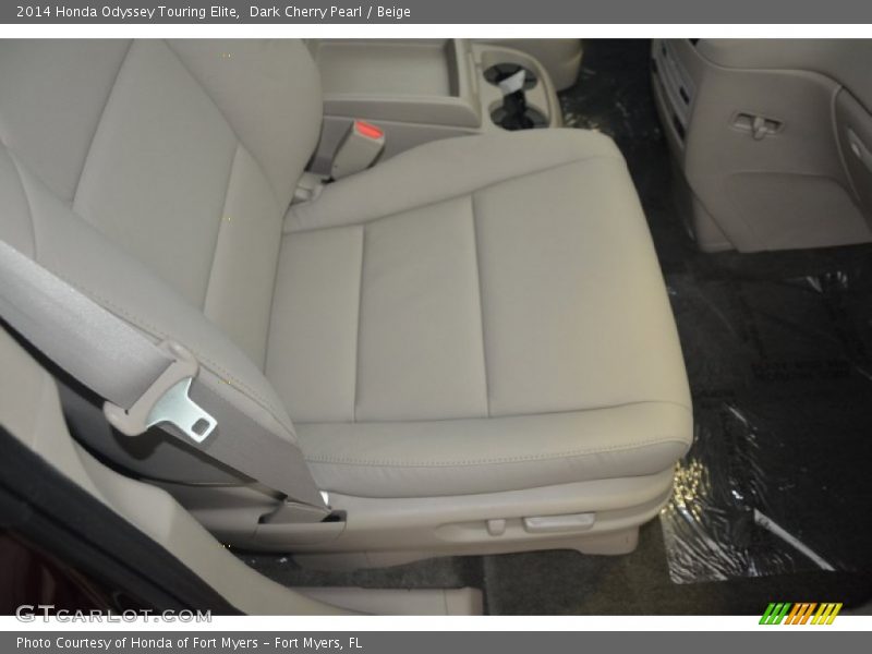 Dark Cherry Pearl / Beige 2014 Honda Odyssey Touring Elite