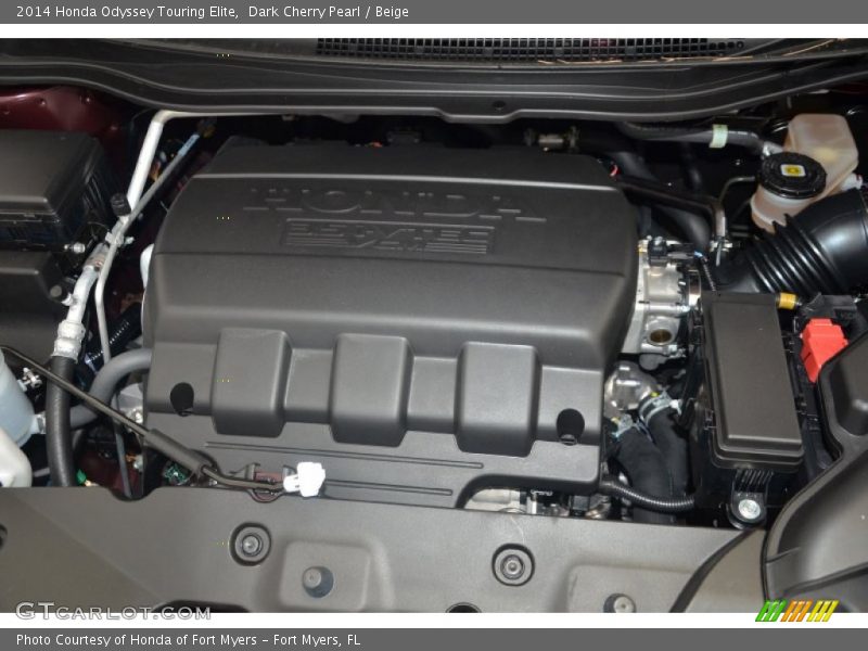 Dark Cherry Pearl / Beige 2014 Honda Odyssey Touring Elite