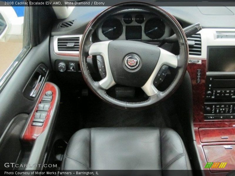 White Diamond / Ebony 2008 Cadillac Escalade ESV AWD