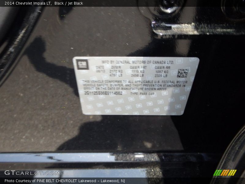 Black / Jet Black 2014 Chevrolet Impala LT